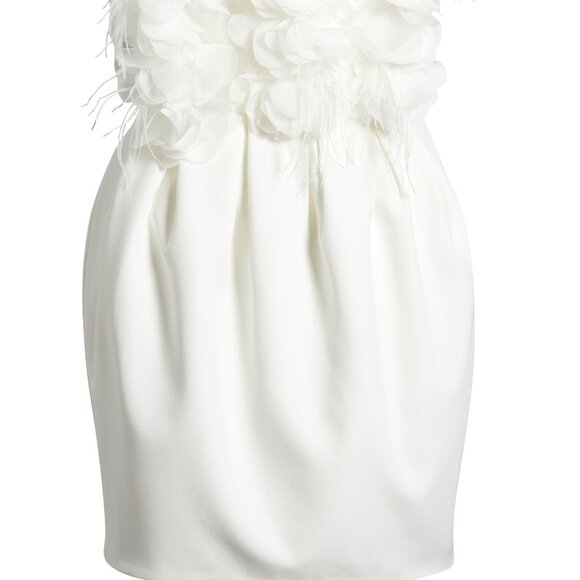 Callie Flowered & Feathered: Mini Cami Hip Enhancing Cocktail Dress L - Picture 10 of 10